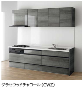 グラセウッドチャコール_グランド_ラクエラ_クリナップ扉柄