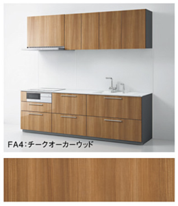 チークオーカーウッド_3B_ザクラッソ_TOTOキッチン扉柄