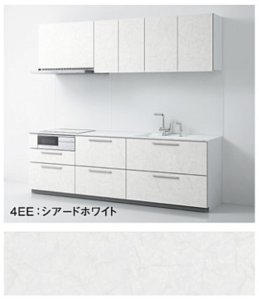 シアードホワイト_4A_ザクラッソ_TOTOキッチン扉柄