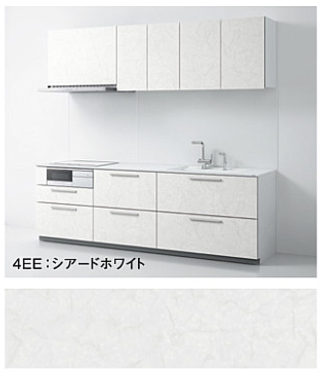 シアードホワイト_4A_ザクラッソ_TOTOキッチン扉柄