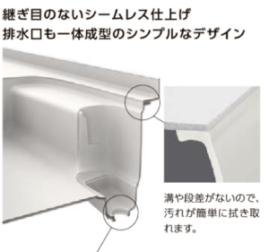 シームレスな人造大理石シンク