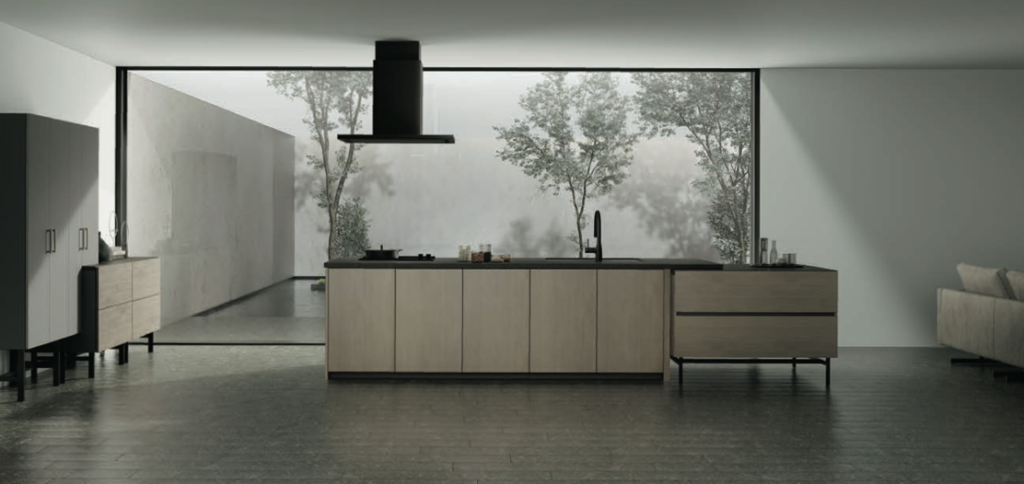 クチーナでは木目柄の扉も通年を通して長く愛せるような扉柄を用意。