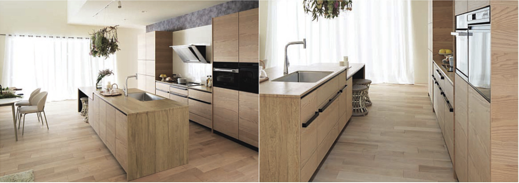 木目柄の一体感のあるコーディネート例_02クチュールモカ扉柄_セントロ