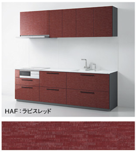 ラピスレッド_2A抽象/幾何学柄_ザクラッソ_TOTOキッチン扉柄