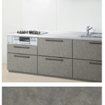 アモスグレー_プライスグループ3_扉とコーディネート_キッチンmitteミッテ_TOTOキッチン