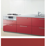 シーンレッド_プライスグループ3_扉とコーディネート_キッチンmitteミッテ_TOTOキッチン