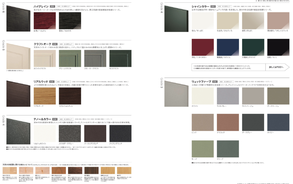 トクラス_コラージア_扉シリーズのグレードとカラー解説_grade1~grade3